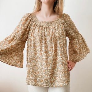 chaps floral cotton gauze top
